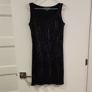 P2P 15.5" Stretchy Elegant Black Sequin Dress
